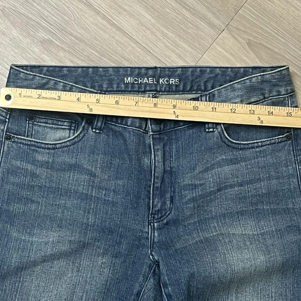 Michael Kors‎ Skinny Blue Denim Jeans Sequin's Pockets Comfort Stretch Women's 8